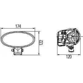 Lampa lucru Halogen HB3 , 12V, 13W, inaltime: 122mm, latime: 174mm, adancime: 120mm